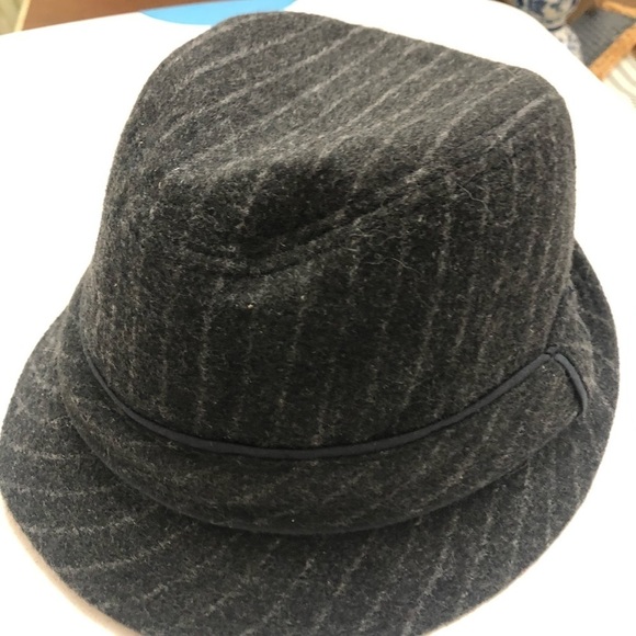 1989 Place Gray Striped Fedora Hat   B123 - Picture 3 of 10
